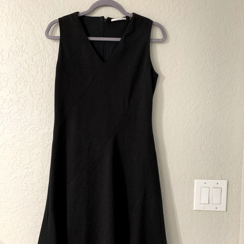 Tahari black flare dress